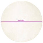 vidaXL Tapis en Fourrure Synthétique de Lapin Blanc Ø 200 cm Polyester