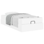 vidaXL Cadre de lit avec matelas Blanc pur 80 x 200 cm Faux cuir