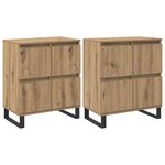vidaXL Buffet 2 Pièces Chêne artisanal 60 x 35 x 70 cm