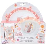 CALLY MIMI KOALA Ensemble repas incluant 1 verre 220 ml, 1 assiette et 1 bol micro-ondables pour enfant