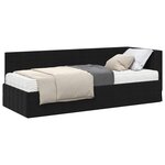 vidaXL Cadre de lit d'angle avec matelas 2 pc Noir 80 x 200 cm Velours