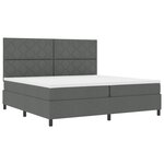 vidaXL Lit à ressort avec matelas et LED Gris foncé 200x200 cm Tissu