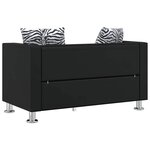 vidaXL Canapé à 2 places Cuir synthétique Noir