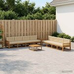 vidaXL Ensemble de canapés d'extérieur 9 Pièces Naturel et Beige