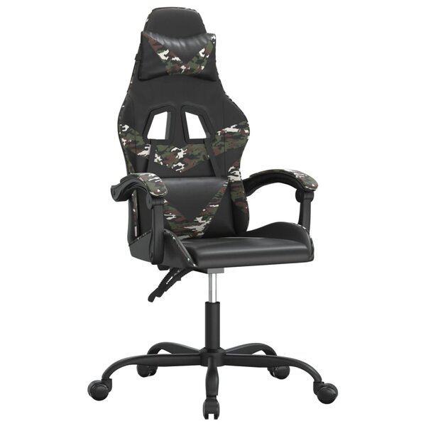 vidaXL Chaise de jeu Noir et camouflage Similicuir