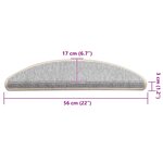 vidaXL Tapis d'escalier autocollants 15 Pièces 56x17x3 cm Argenté