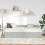 vidaXL Cadre de lit d'angle avec matelas 2 Pièces Gris clair Velours