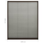 vidaXL Moustiquaire plissée pour fenêtre Aluminium Marron 100x160 cm