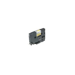 Gloss Laminated Labelling Tape - 12mm, Black/Yellow ruban d'étiquette TZ
