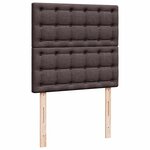 vidaXL Lit ottoman avec matelas et LED marron foncé 90x200 cm tissu