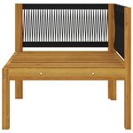 vidaXL Banc de jardin 2 places avec coussins en bois d'acacia et corde