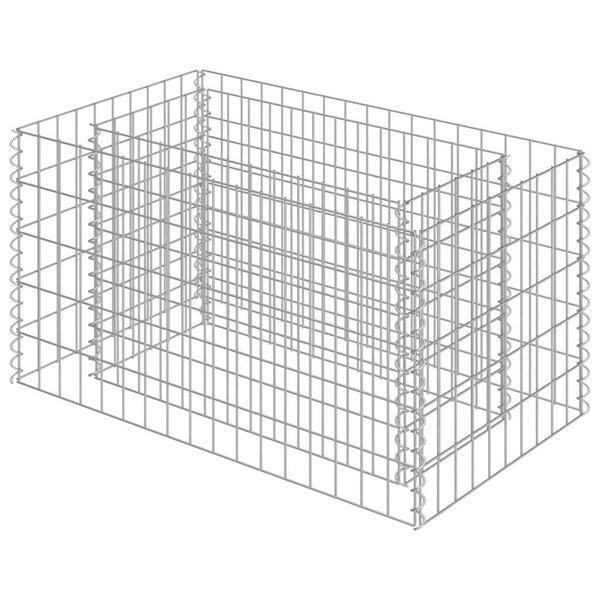 vidaXL Lit surélevé à gabion Acier galvanisé 90x50x50 cm