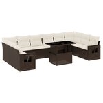 vidaXL Salon de jardin et coussins 11 Pièces marron résine tressée