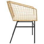 vidaXL Chaises de jardin lot de 2 et coussins marron rotin