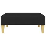 vidaXL Canapé-lit à 2 places avec repose-pied noir tissu