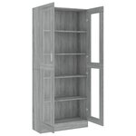 vidaXL Armoire à vitrine Sonoma gris 82 5x30 5x185 5cm Bois ingénierie