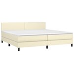 vidaXL Sommier à lattes de lit avec matelas Crème 200x200cm Similicuir