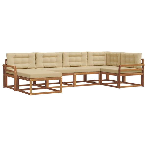 vidaXL Ensemble de canapés d'extérieur 6 Pièces Naturel et Beige
