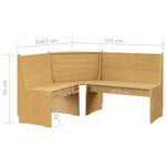 vidaXL Banc d'angle REINE 151 cm marron miel bois de pin solide