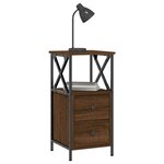 vidaXL Tables de chevet 2Pièces chêne marron 34x35 5x70cm bois ingénierie