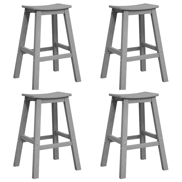 vidaXL Ensemble de bar de jardin 4 Pièces Gris clair HDPE