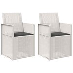 vidaXL Chaises de jardin salle à manger 2 Pièces Blanc et anthracite PP