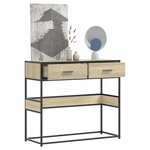 vidaXL Table console chêne sonoma 90x35x80 cm bois d'ingénierie
