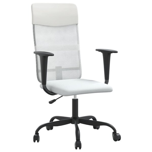 Chaise fauteuil siège de bureau informatique étude réglable en hauteur blanc 02_0024063