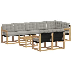 vidaXL Ensemble de canapés d'extérieur 9 Pièces Blanc et gris clair