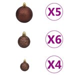 vidaXL Arbre de Noël artificiel pré-éclairé et boules rouge 150 cm PVC