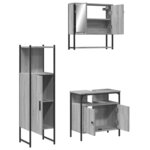 vidaXL Ensemble de meubles de salle de bain 3 Pièces Sonoma gris