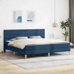 vidaXL Cadre de lit avec matelas Bleu 200 x 200 cm tissu