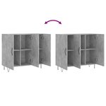 vidaXL Buffet gris béton 90x34x80 cm bois d'ingénierie