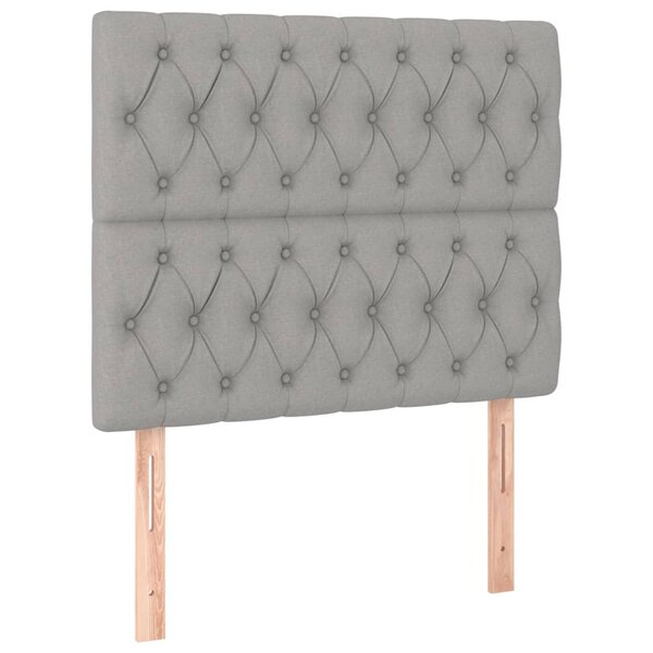 vidaXL Têtes de lit 2 Pièces Gris clair 90x7x78/88 cm Tissu