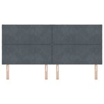 vidaXL Tête de lit Montage mural Géométrique Gris foncé 200 cm Velours