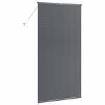 vidaXL Store de Fenêtre avec des rideaux Gris foncé Aluminium