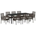 vidaXL Ensemble de salle à manger pour jardin 9 Pièces Marron polyrotin