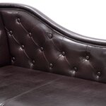 vidaXL Chaise longue Marron foncé Similicuir