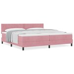 Lit Box Spring avec Matelas Rose 200x200 cm Velours