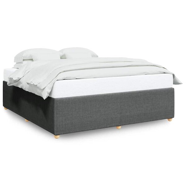 vidaXL Cadre de lit sans matelas gris foncé 180x200 cm tissu