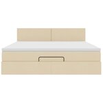 vidaXL Lit ottoman avec matelas et LED crème 180x200cm tissu