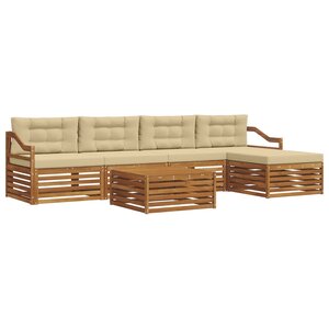 vidaXL Ensemble de canapés d'extérieur 6 Pièces Naturel et Beige