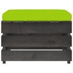 Vidaxl salon de jardin 3 pièces avec coussins bois imprégné de gris