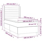 vidaXL Sommier à lattes de lit avec matelas Gris foncé 100x200cm Tissu