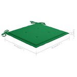 vidaXL Chaise à bascule avec coussin vert Bois de teck solide