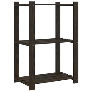 vidaXL Support de rangement à 3 niveaux noir 60x38x90 cm bois pin