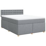 vidaXL Sommier à lattes de lit avec matelas Gris clair 160x200cm Tissu