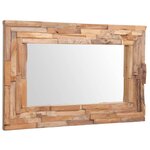 vidaXL Miroir décoratif Teck 90 x 60 cm Rectangulaire