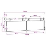 vidaXL Tête de lit suspendue Rouge orange Tissu en velours côtelé