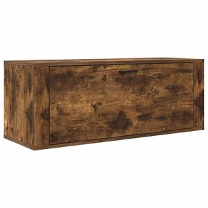 vidaXL Armoire à chaussures murale Chêne fumé 100x35x38 cm